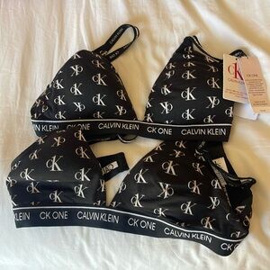 Calvin klein one triangle bras (two of them) NWT
